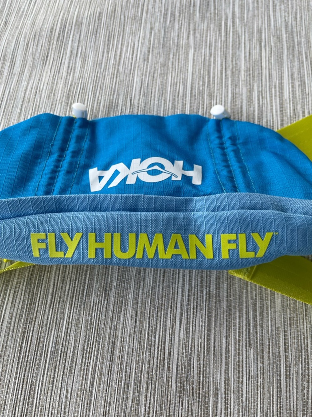 Hoka Adjustable Belt Fly Human Fly Running Waist Pack in Blue and Neon Yellow - Picture 7 of 15